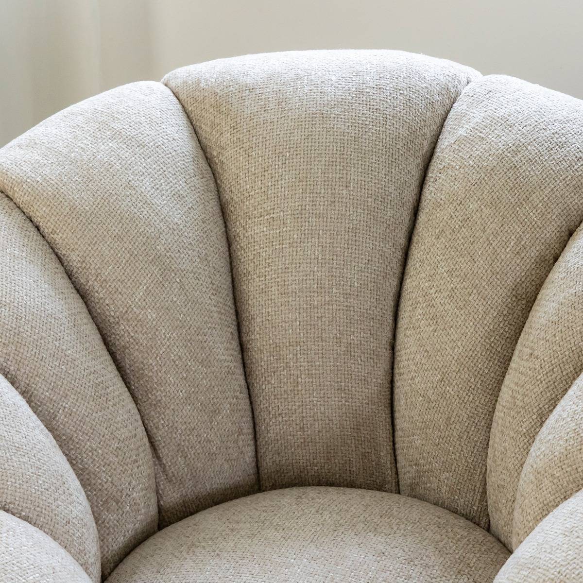 Fauteuil nuage en tissu écru Héléna