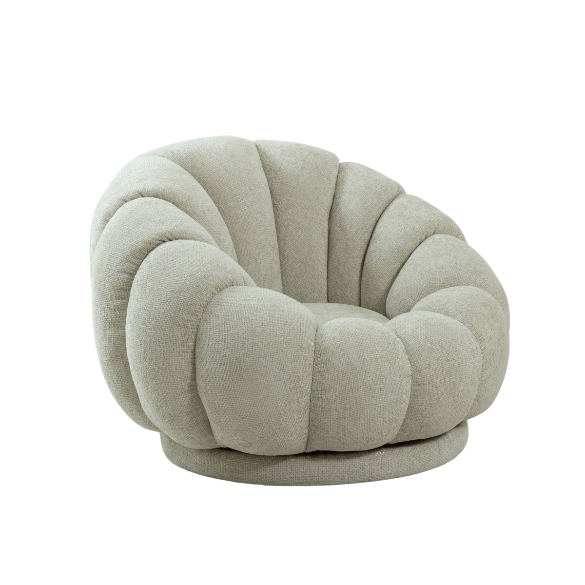 Fauteuil nuage en tissu écru Théa