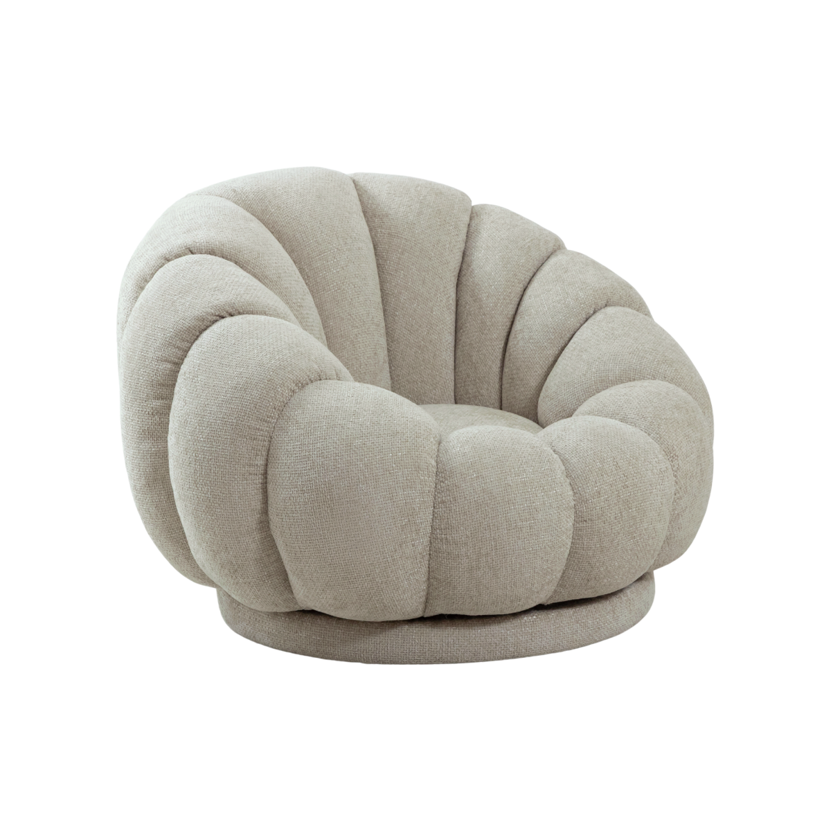 Fauteuil nuage en tissu écru Héléna