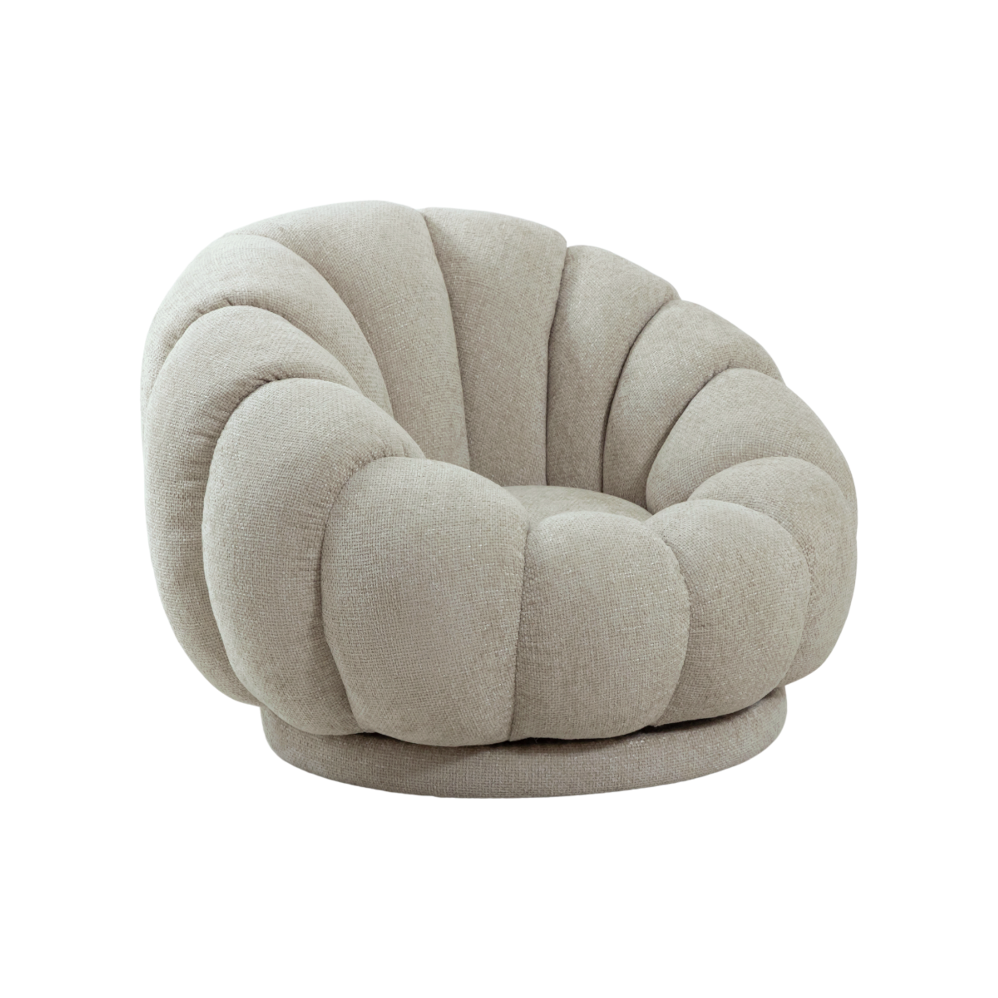 Fauteuil nuage en tissu écru Héléna