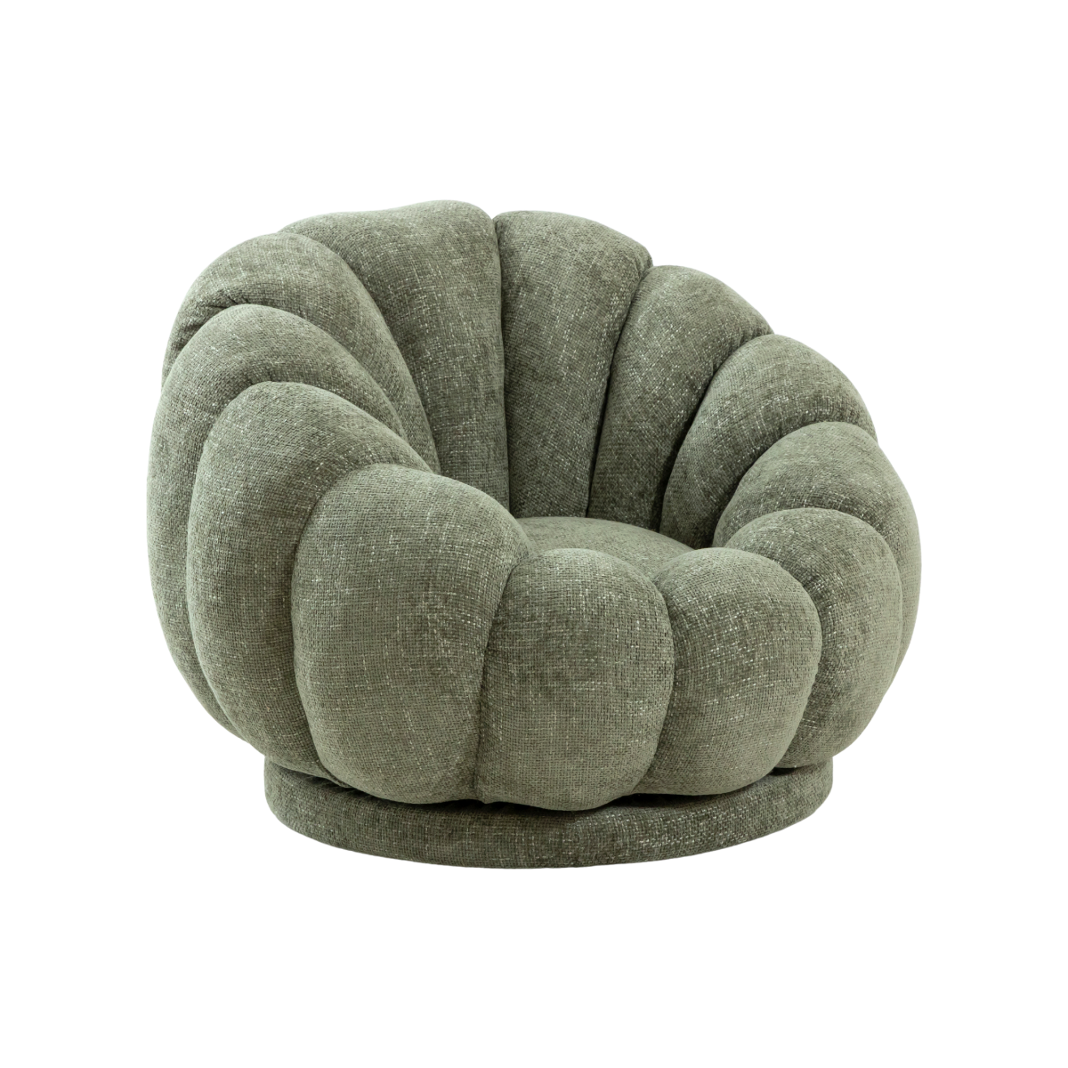Fauteuil nuage en tissu vert Théa