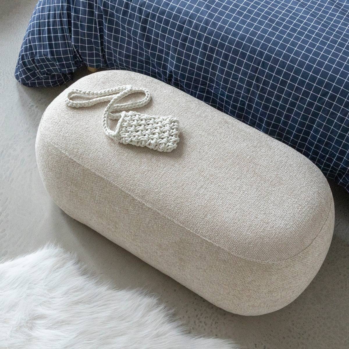 Banc en tissu écru Lola