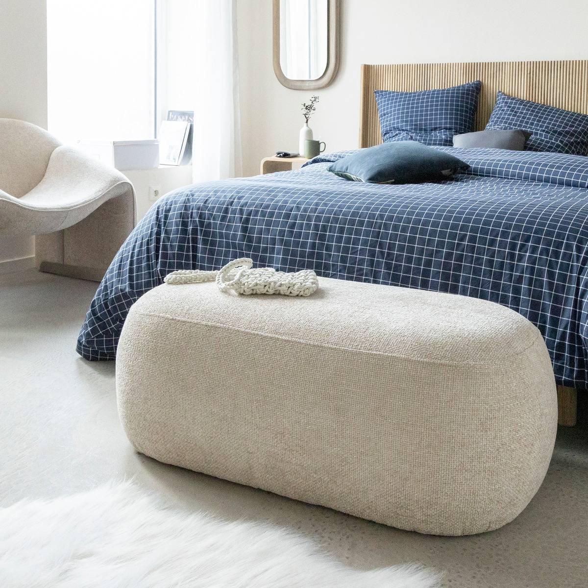 Banc en tissu écru Lola