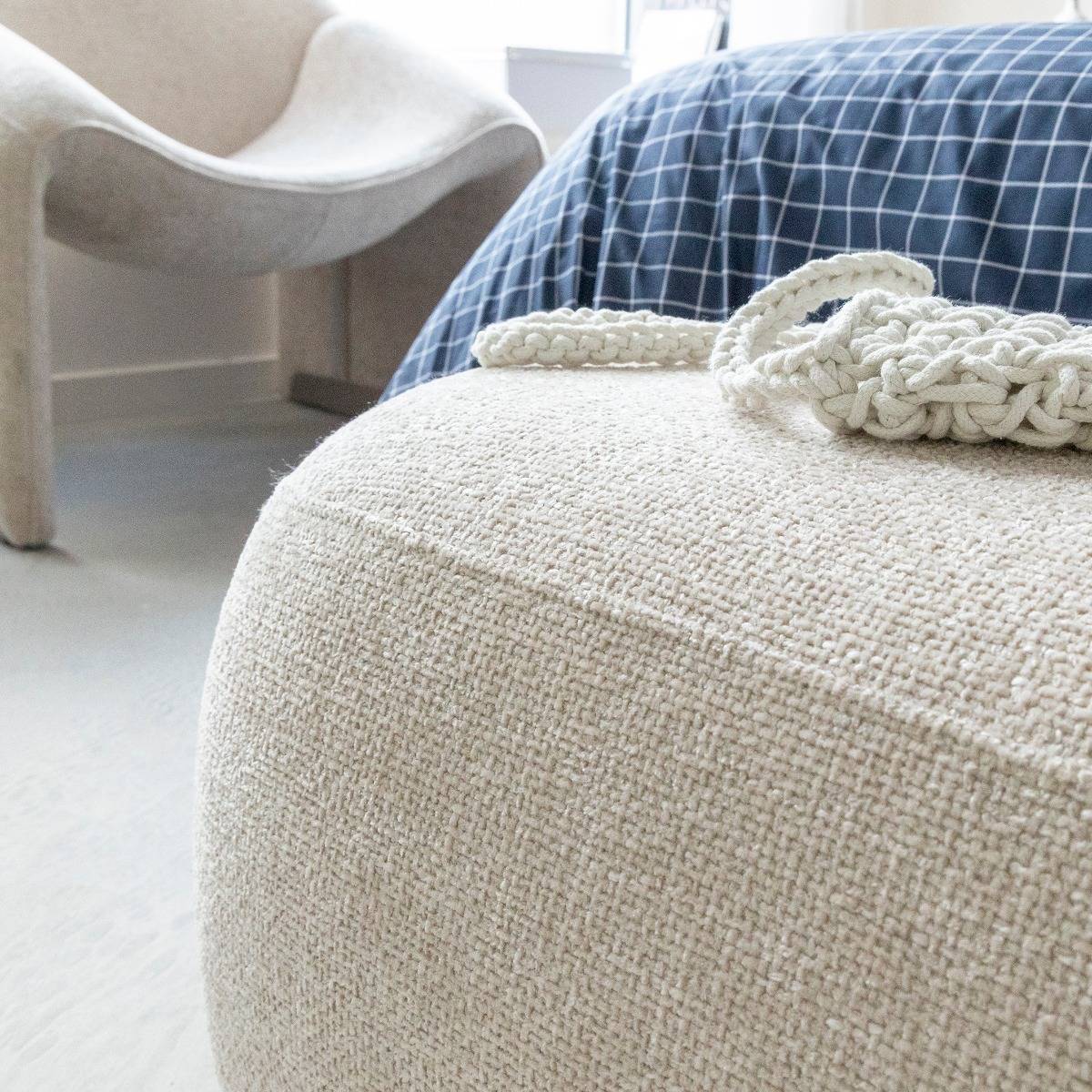 Banc en tissu écru Lola