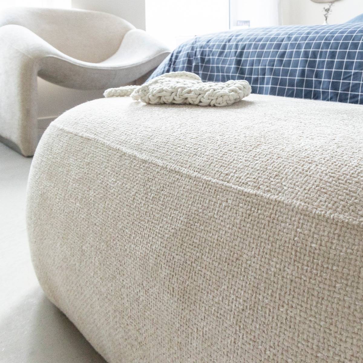 Banc en tissu écru Lola