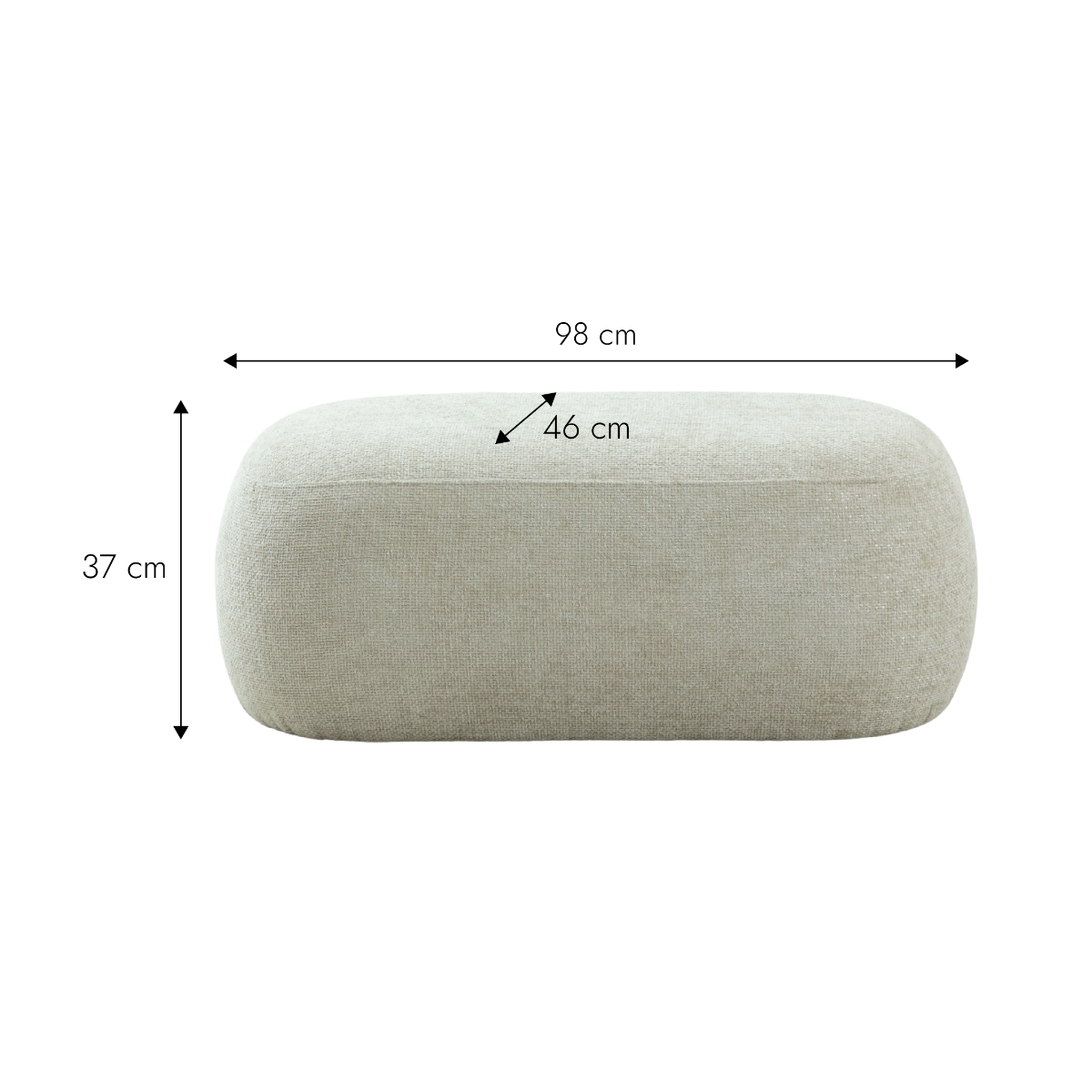 Banc en tissu écru Lola