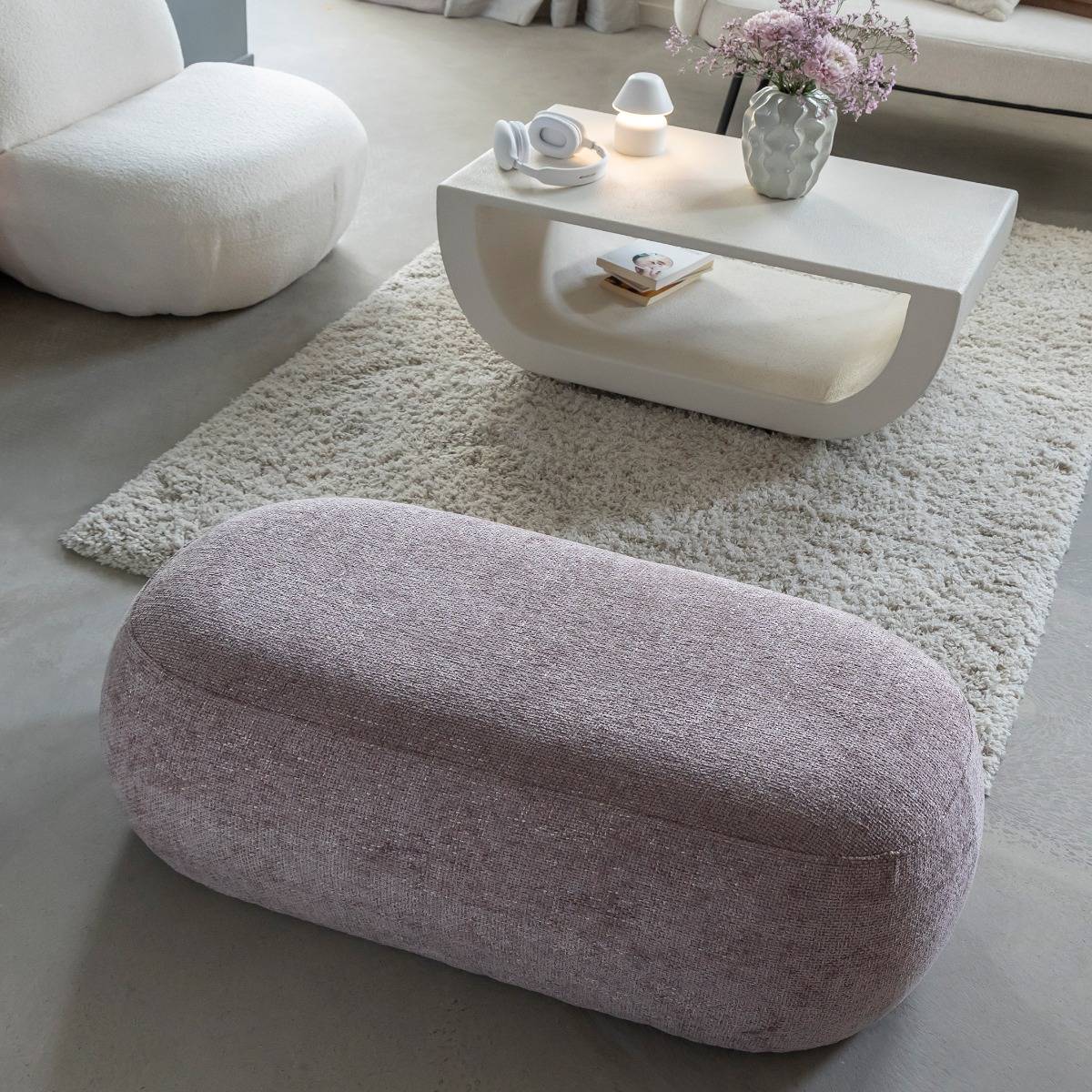 Banc en tissu lilas Lola