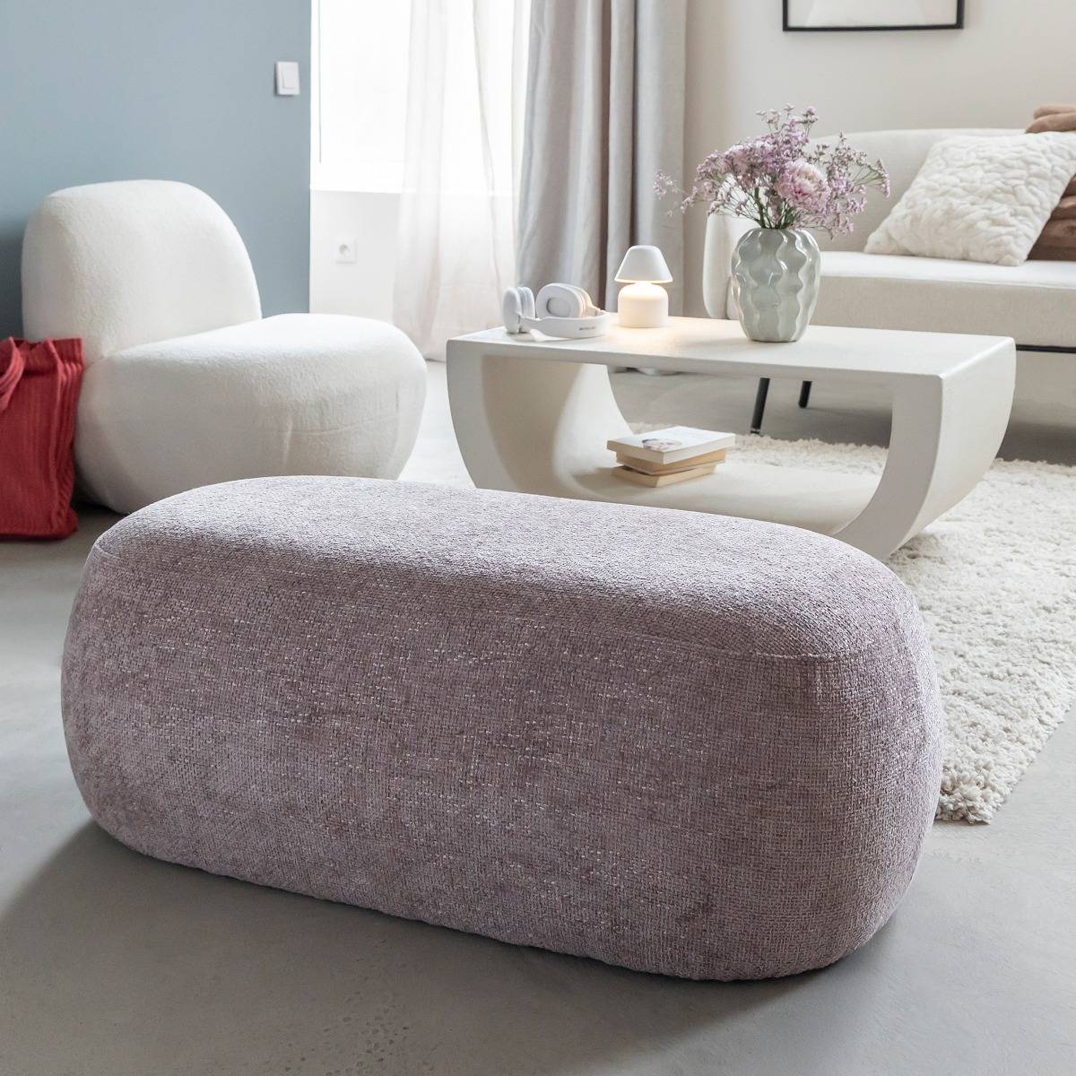 Banc en tissu lilas Lola