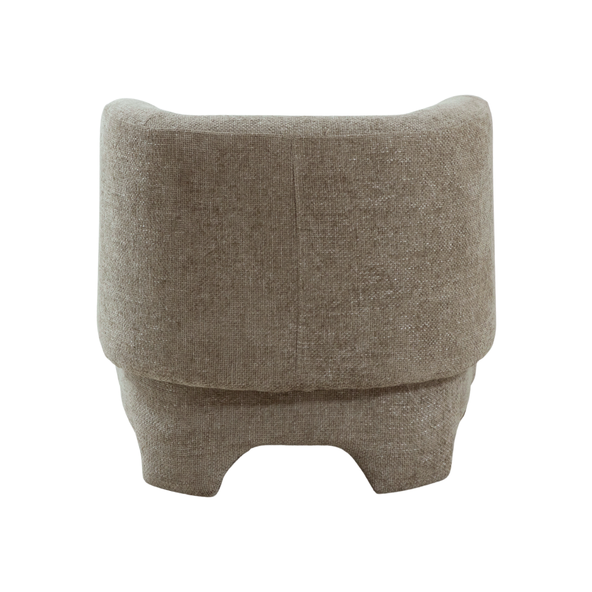 Fauteuil arrondi en tissu taupe Norton