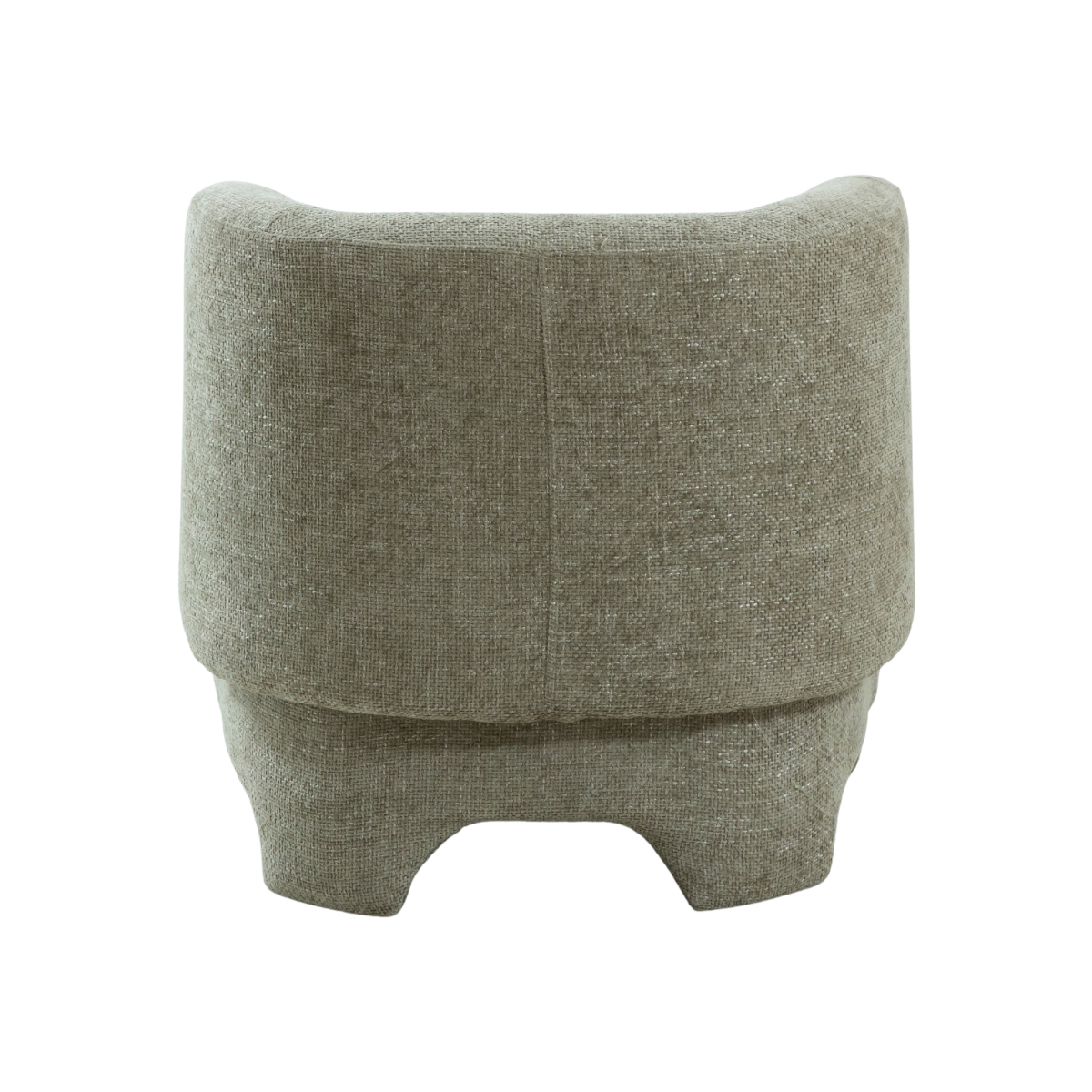 Fauteuil arrondi en tissu gris beige Théa