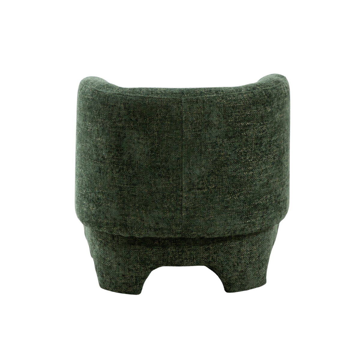 Fauteuil arrondi en tissu vert foncé Théa