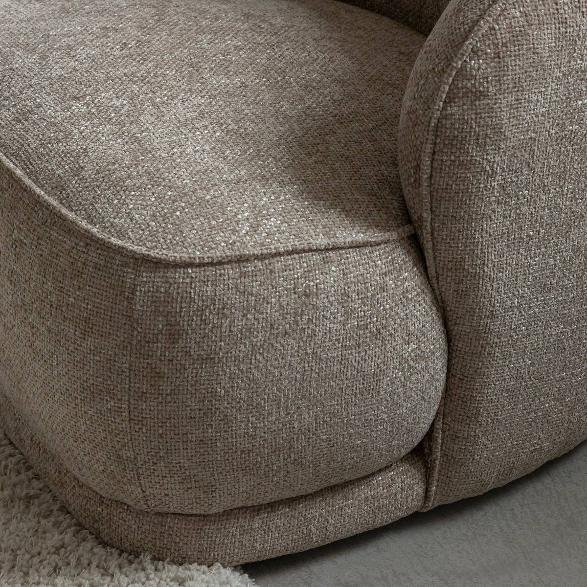 Fauteuil en tissu taupe Travis