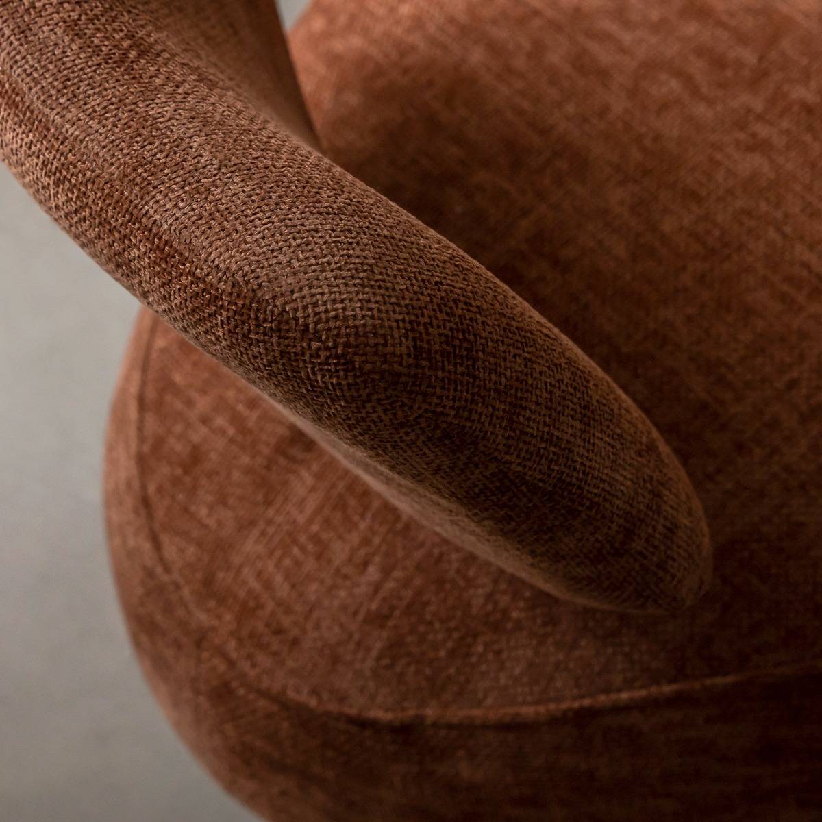 Fauteuil en tissu avec dossier terracotta Teresia