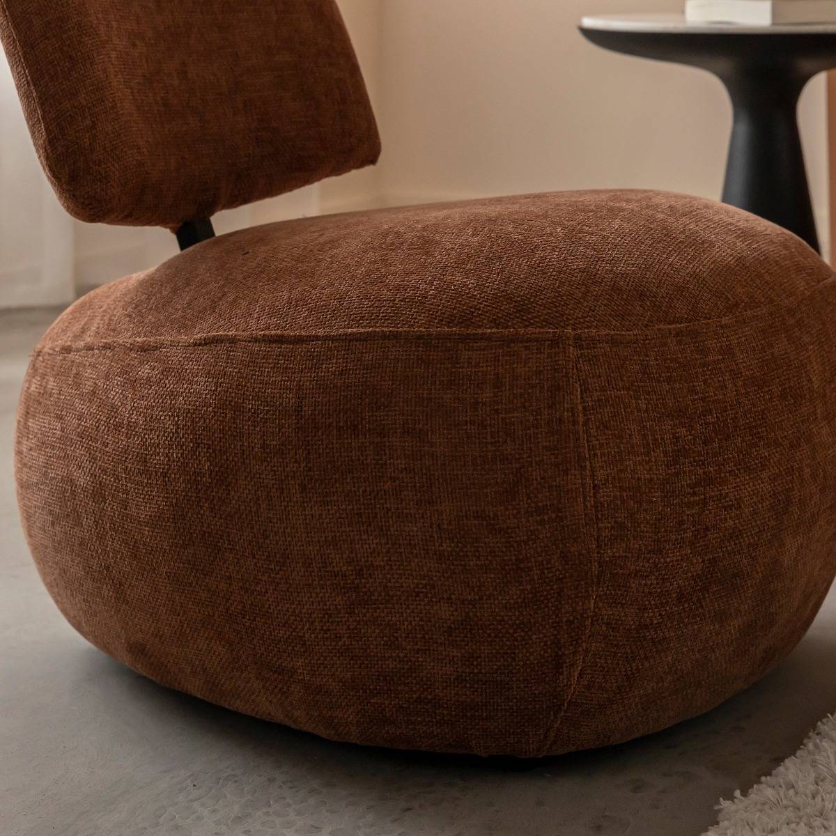 Fauteuil en tissu avec dossier terracotta Teresia