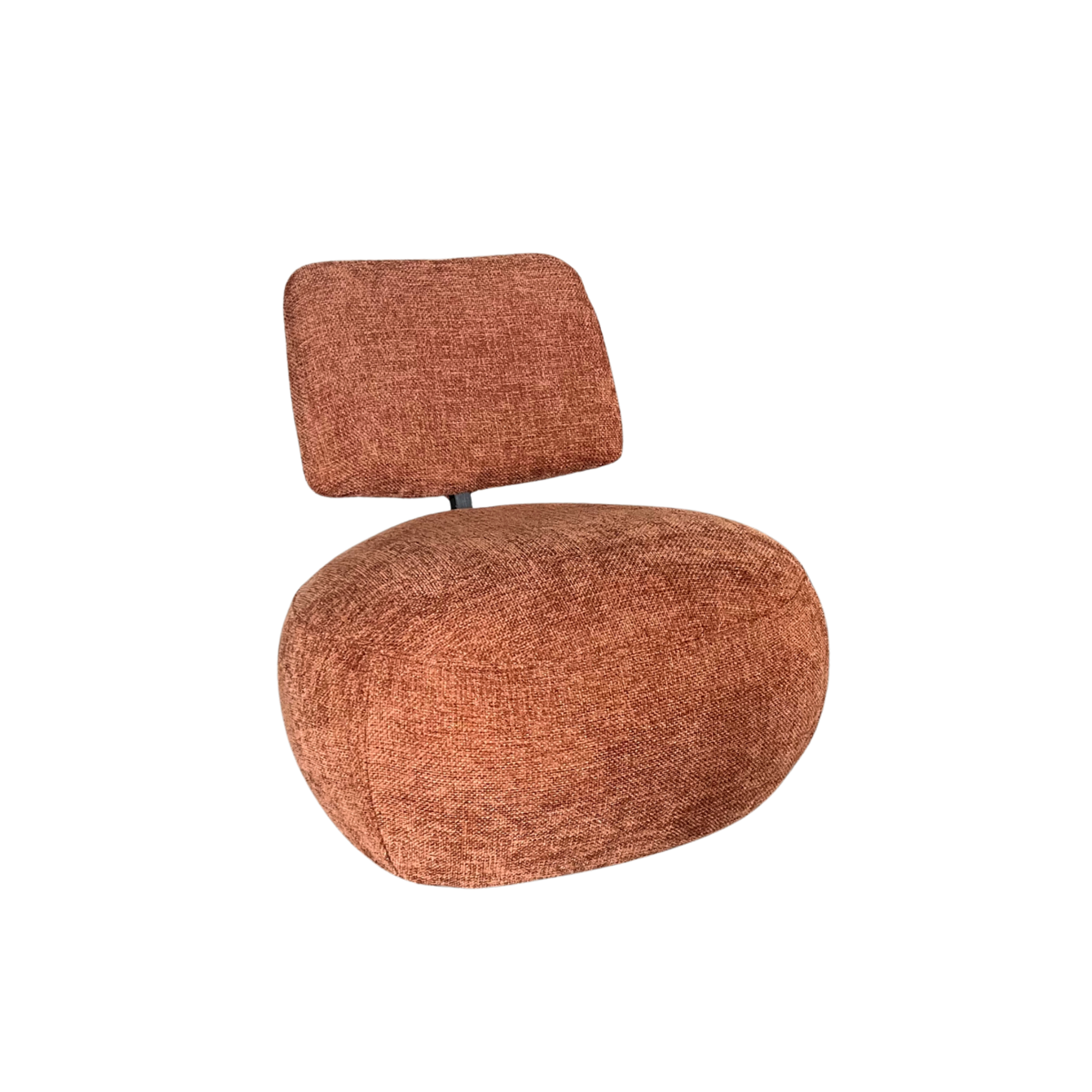 Fauteuil en tissu avec dossier terracotta Teresia