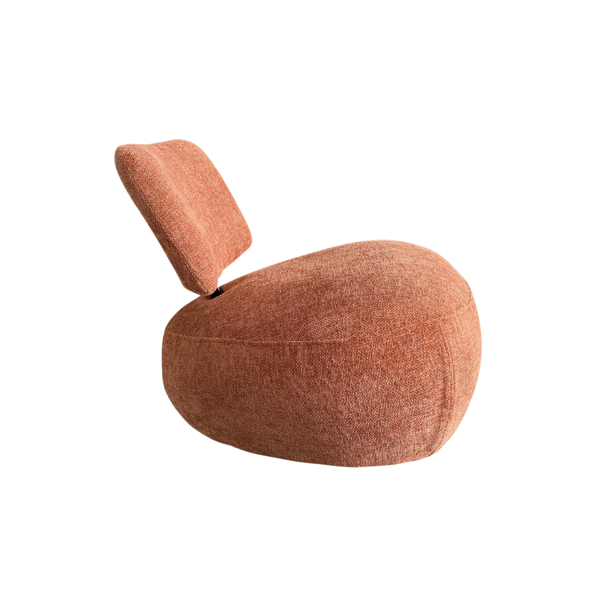 Fauteuil en tissu avec dossier terracotta Teresia