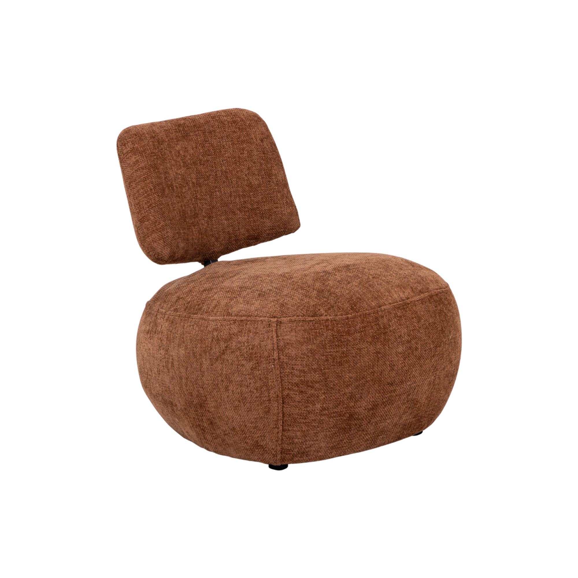 Fauteuil en tissu avec dossier terracotta Teresia