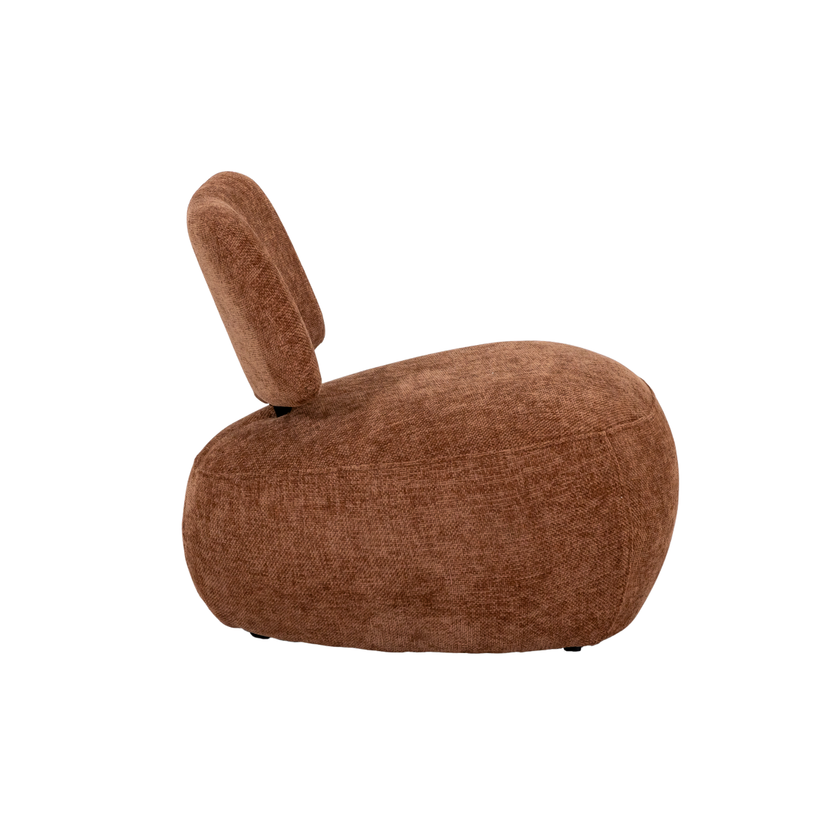 Fauteuil en tissu avec dossier terracotta Teresia