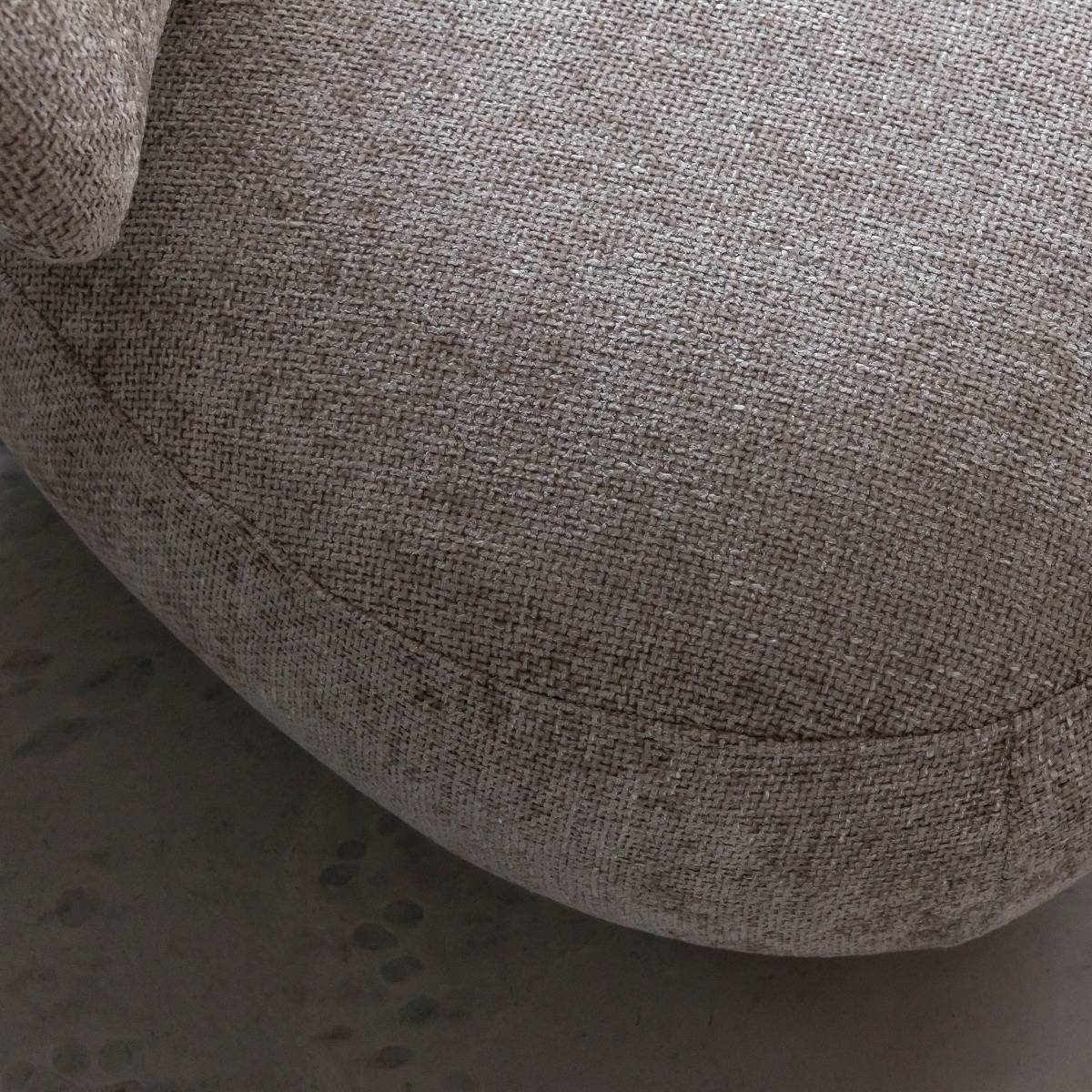 Fauteuil en tissu avec dossier beige chiné Teresia