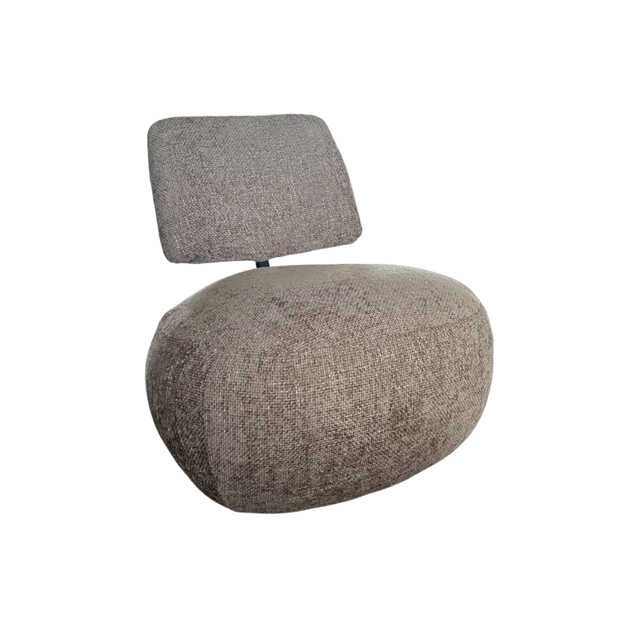 Fauteuil en tissu avec dossier beige chiné Teresia