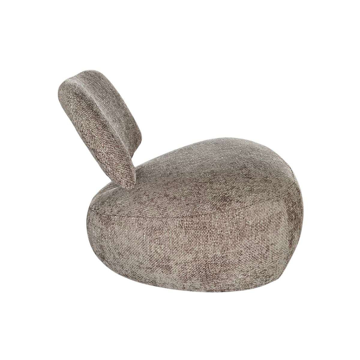 Fauteuil en tissu avec dossier beige chiné Teresia