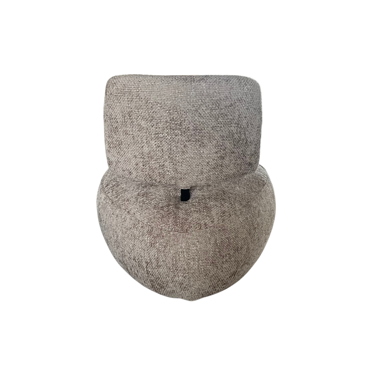 Fauteuil en tissu avec dossier beige chiné Teresia