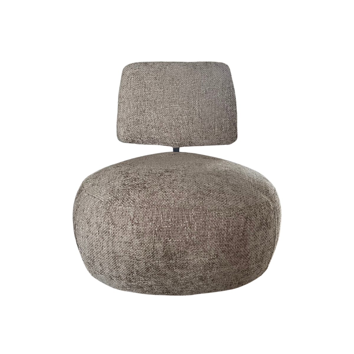 Fauteuil en tissu avec dossier beige chiné Teresia
