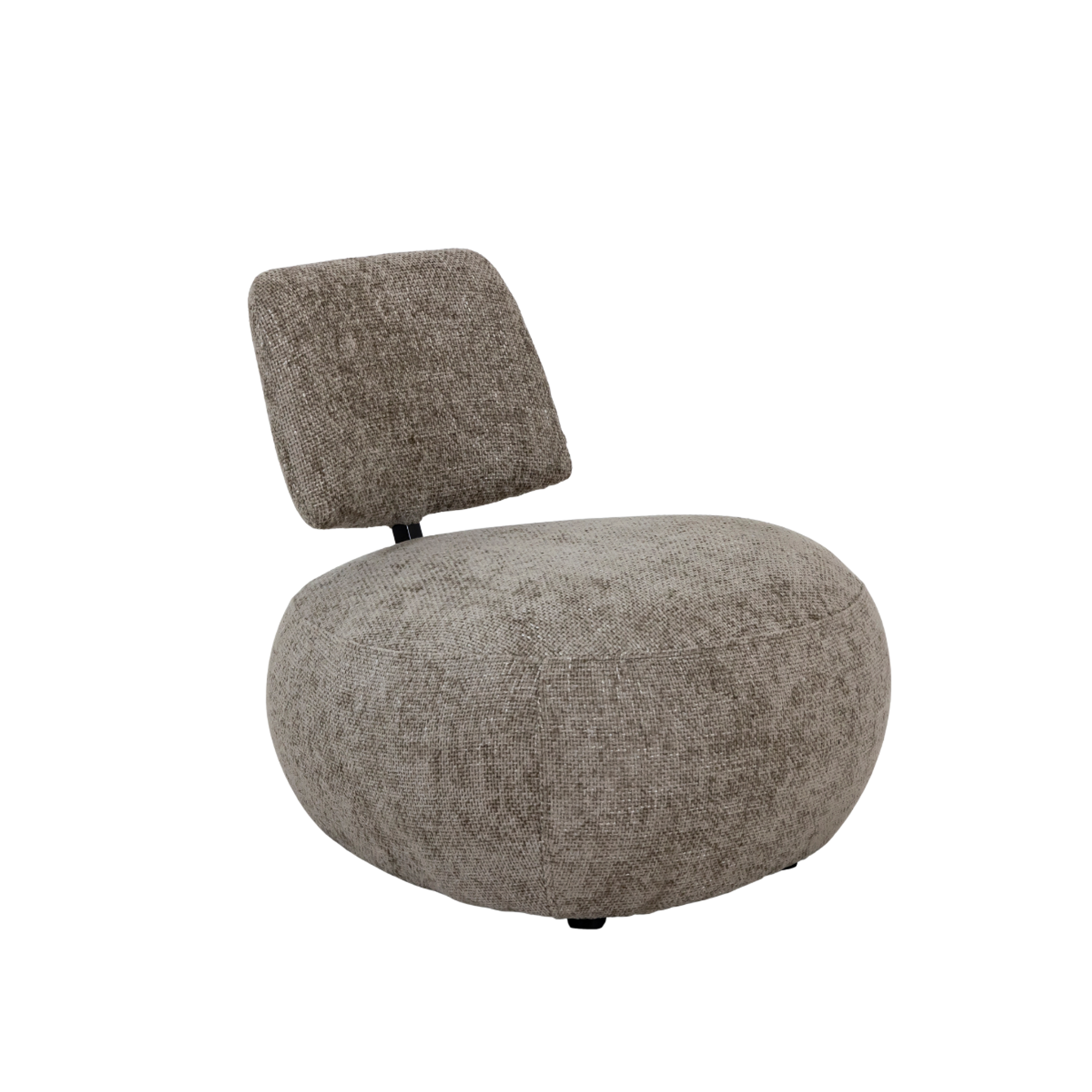 Fauteuil en tissu avec dossier beige chiné Teresia