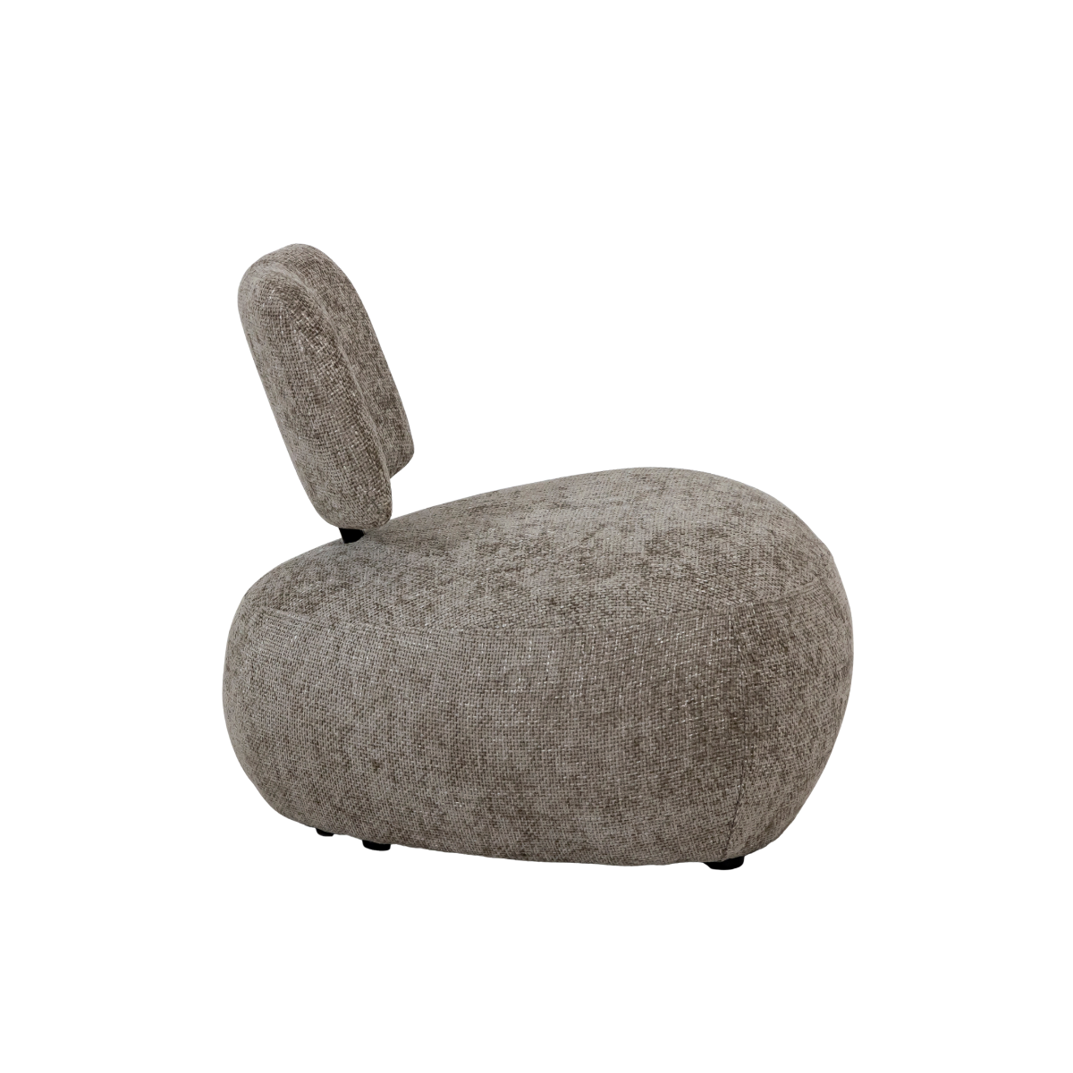 Fauteuil en tissu avec dossier beige chiné Teresia