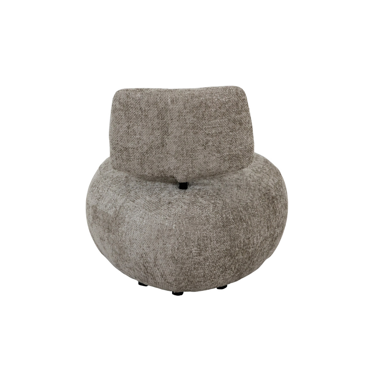 Fauteuil en tissu avec dossier beige chiné Teresia