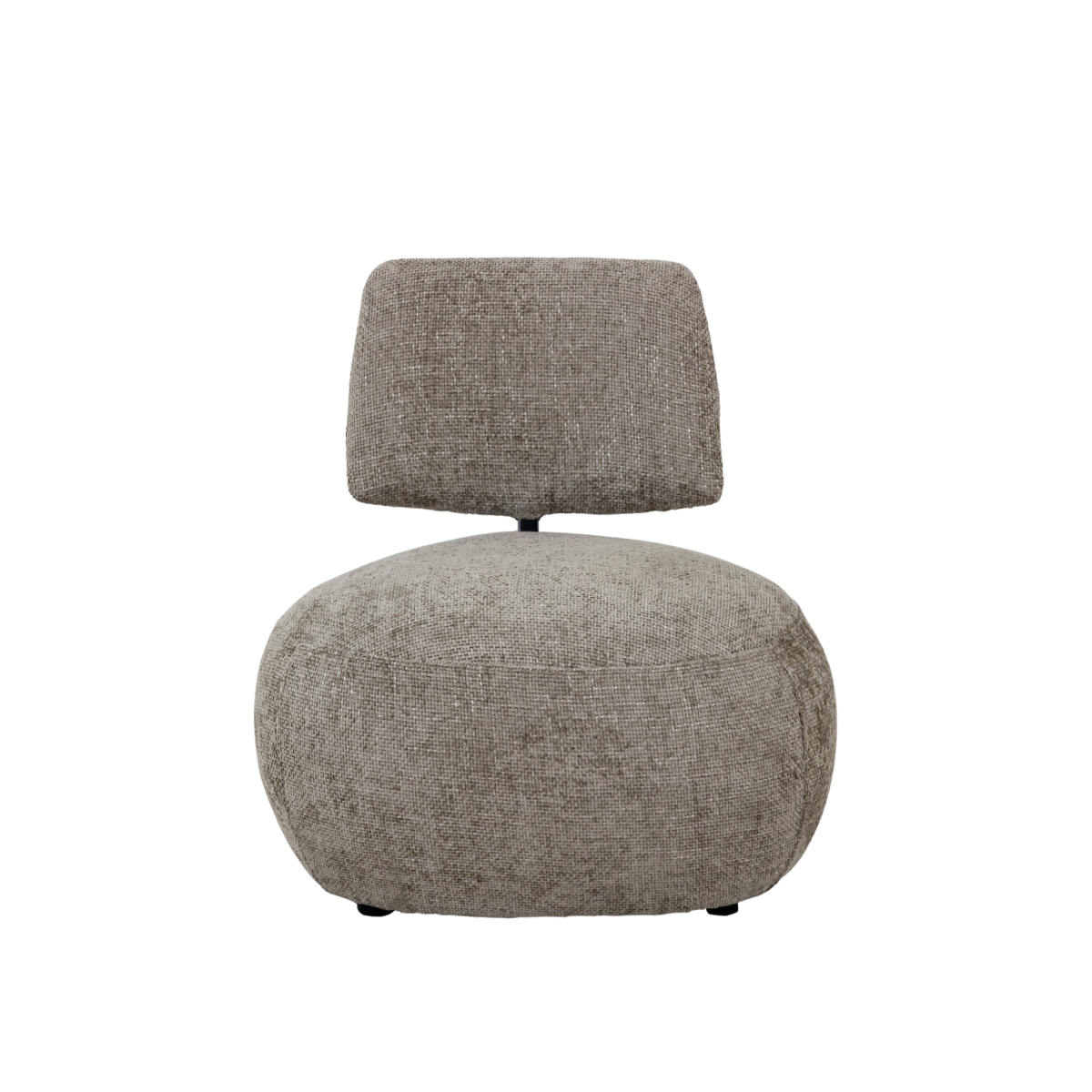Fauteuil en tissu avec dossier beige chiné Teresia
