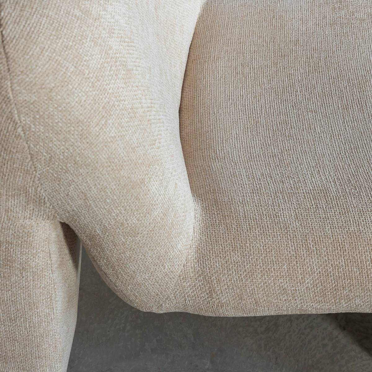 Fauteuil en tissu écru Ludovic