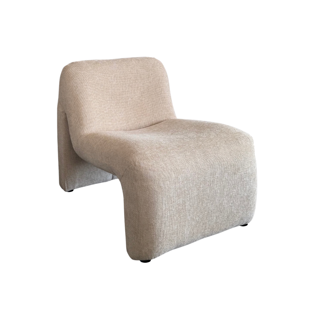 Fauteuil en tissu écru Ludovic