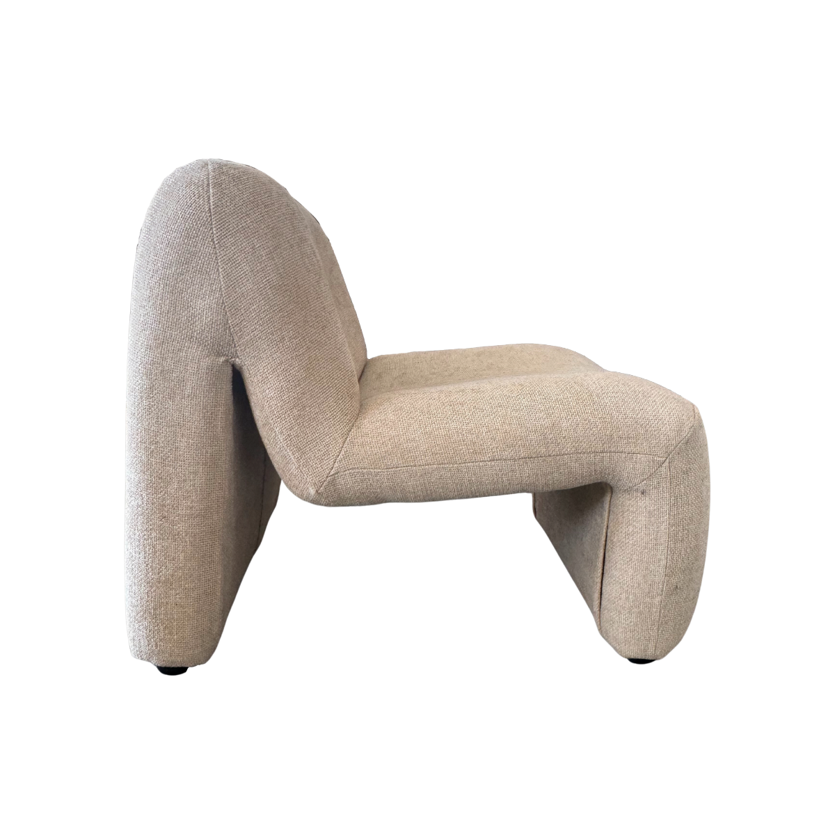 Fauteuil en tissu écru Ludovic