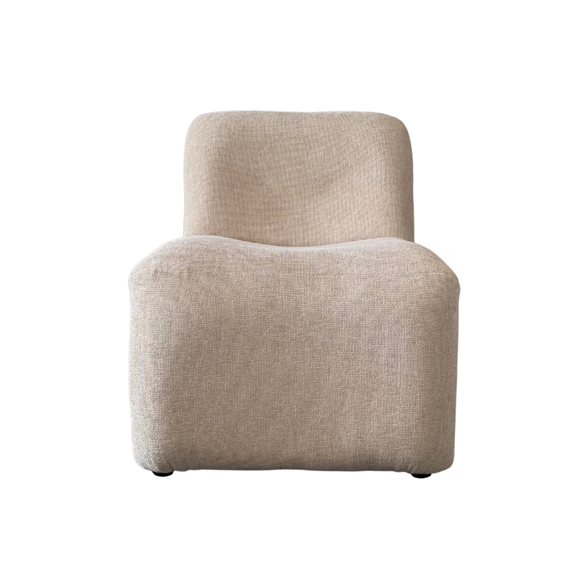 Fauteuil en tissu écru Ludovic