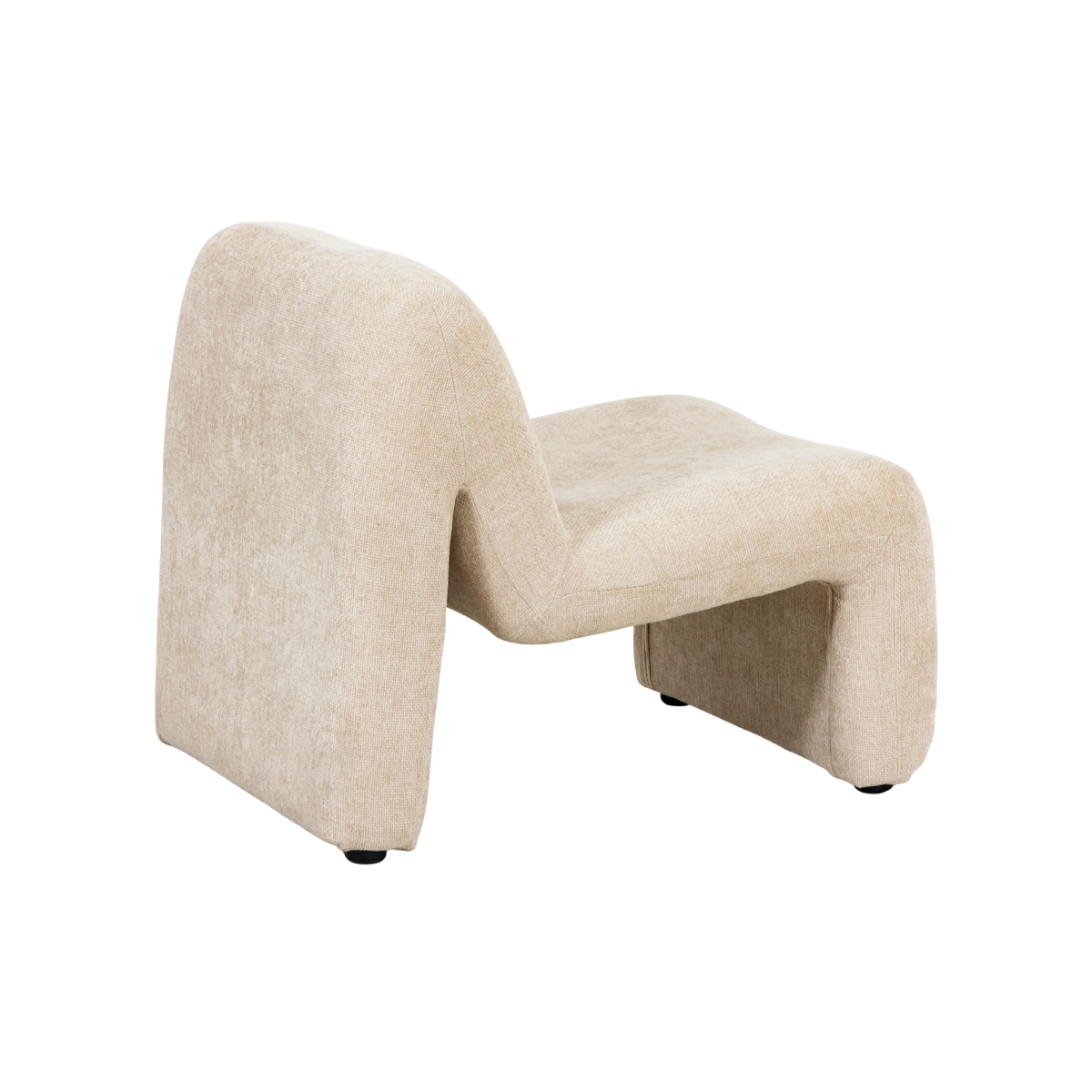 Fauteuil en tissu écru Ludovic