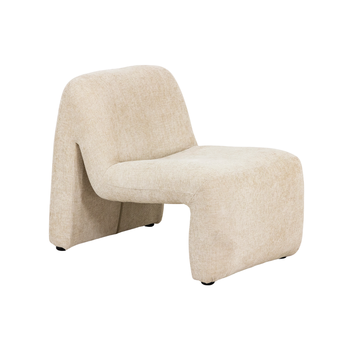 Fauteuil en tissu écru Ludovic