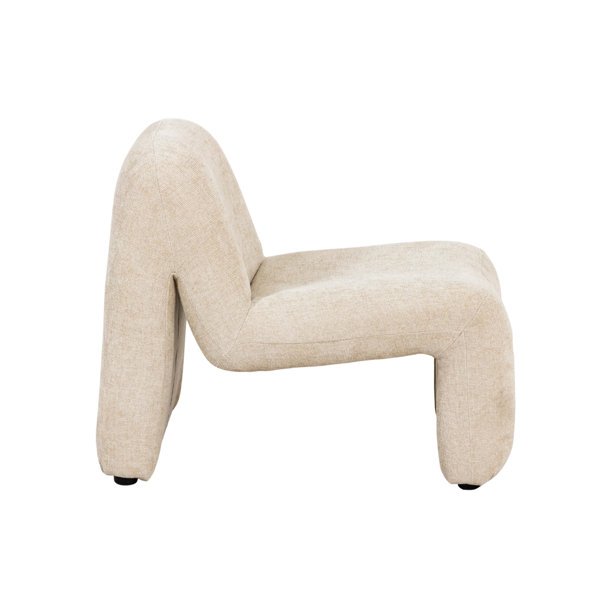 Fauteuil en tissu écru Ludovic