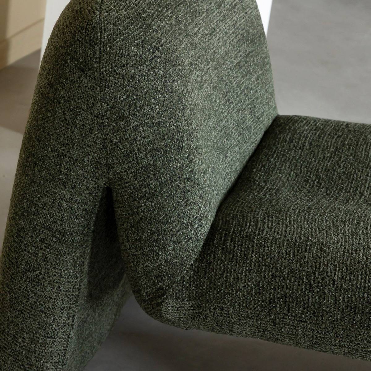 Fauteuil en tissu vert Ludovic
