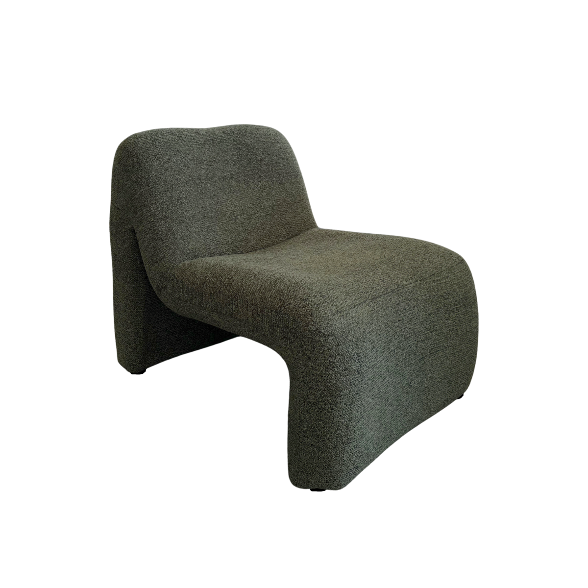 Fauteuil en tissu vert Ludovic