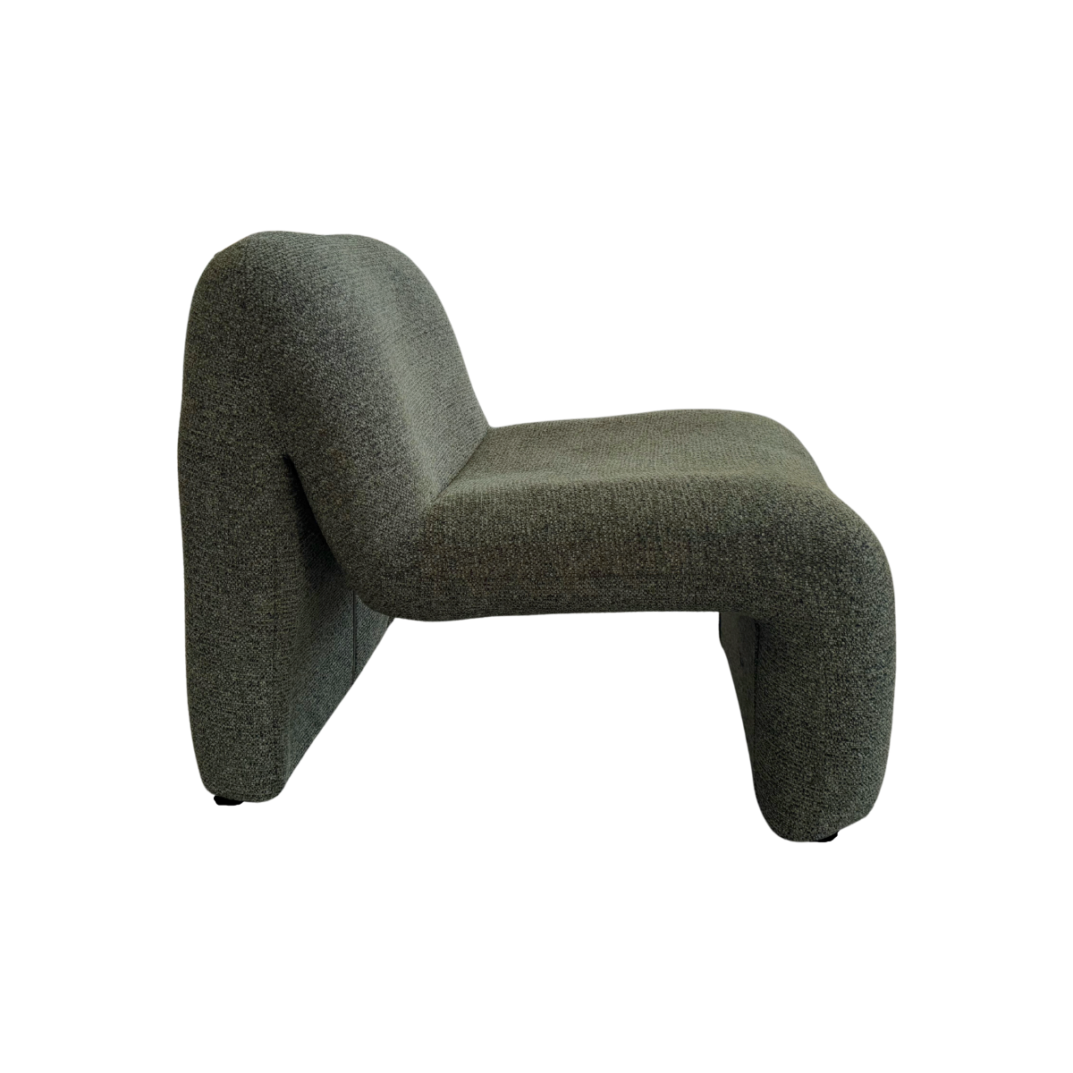 Fauteuil en tissu vert Ludovic