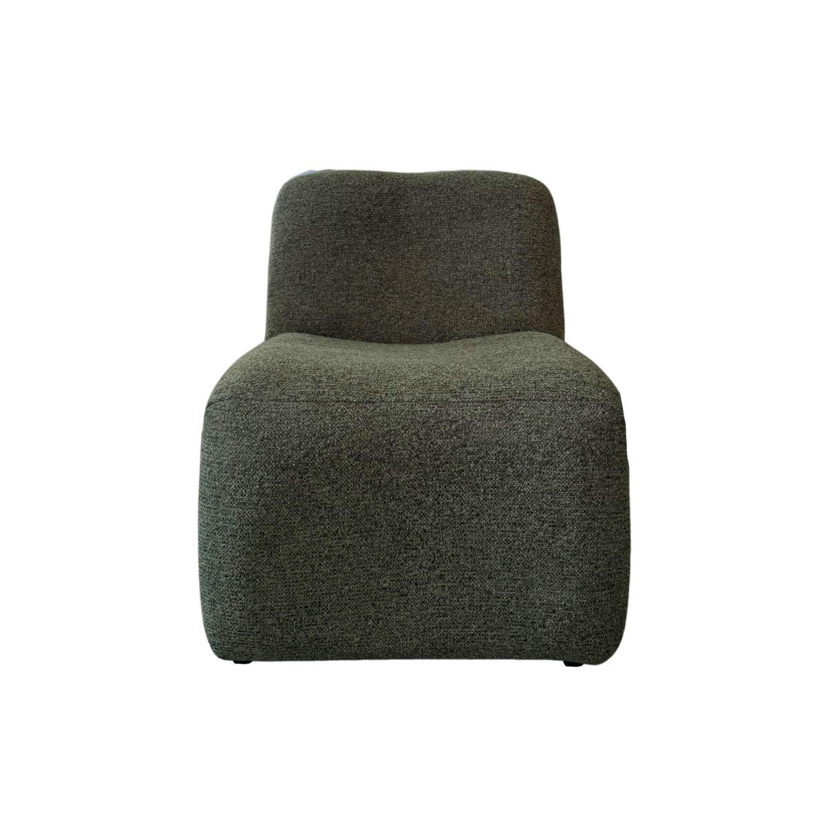 Fauteuil en tissu vert Ludovic