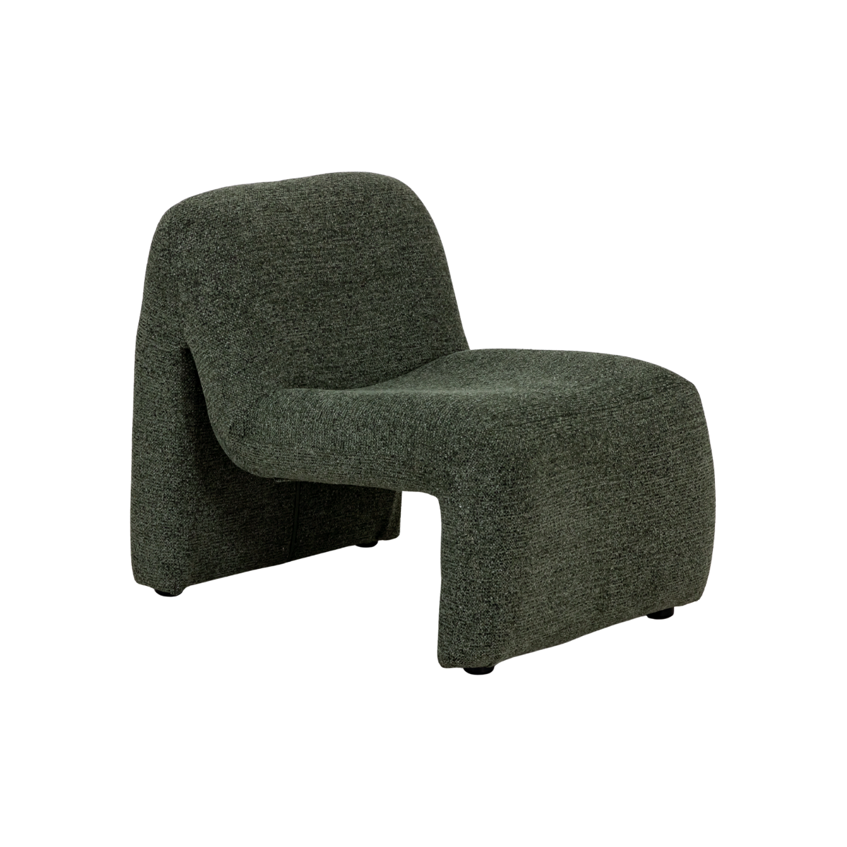 Fauteuil en tissu vert Ludovic