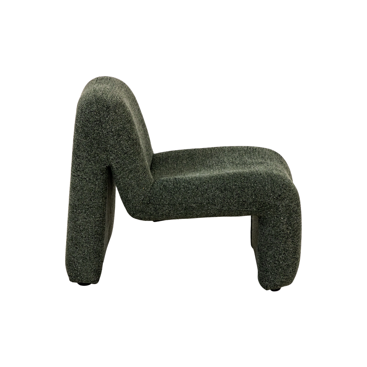 Fauteuil en tissu vert Ludovic