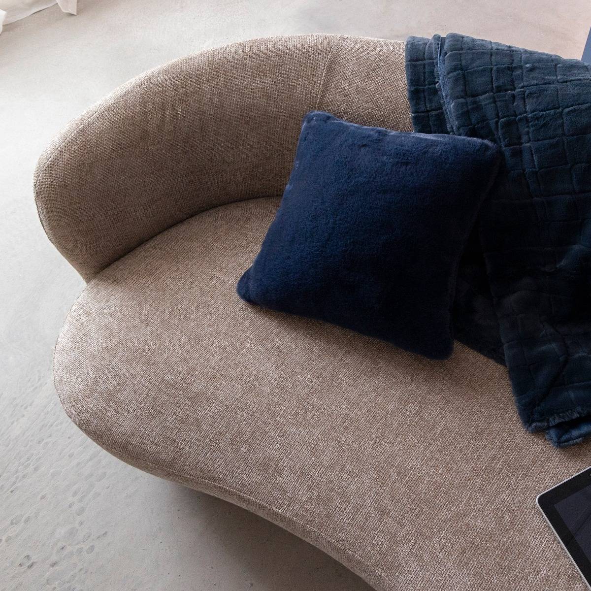 Canapé en tissu taupe chiné 3 places Maddy