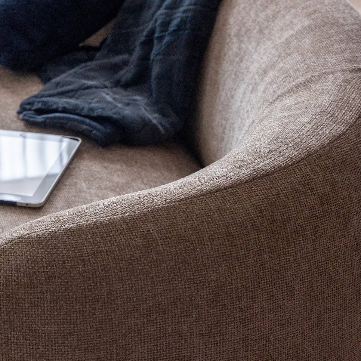 Canapé en tissu taupe chiné 3 places Maddy