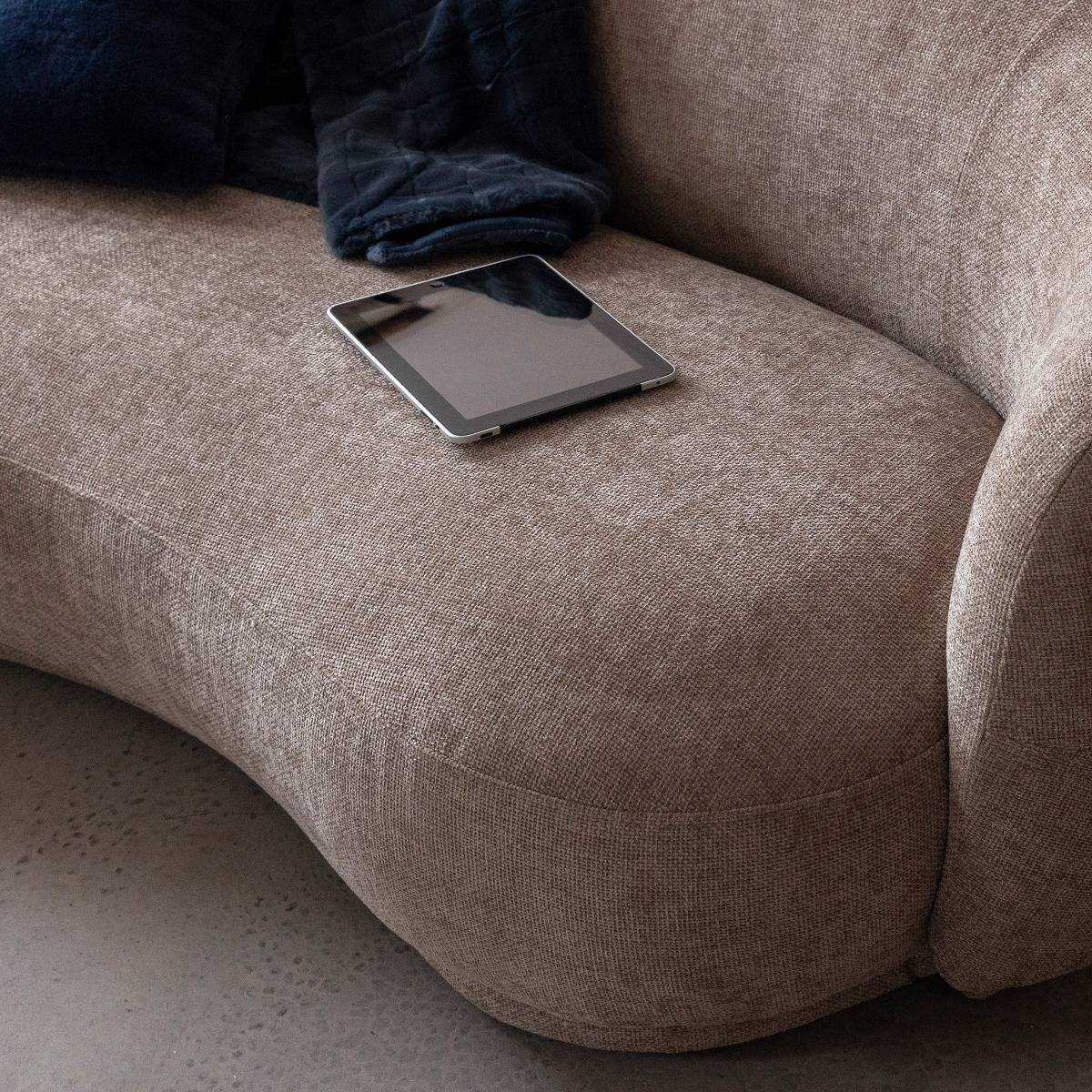 Canapé en tissu taupe chiné 3 places Maddy