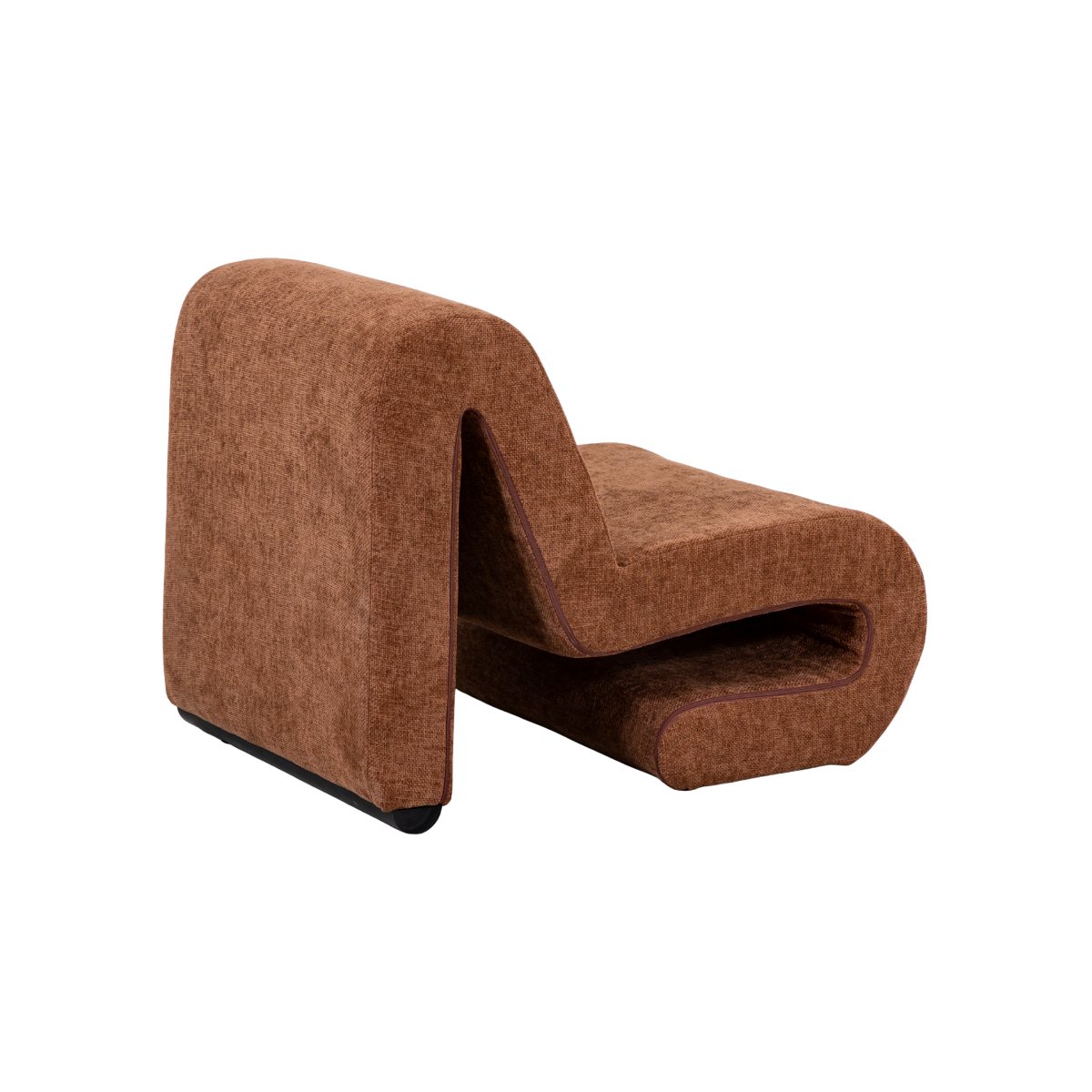 Fauteuil en tissu terracotta Ysera
