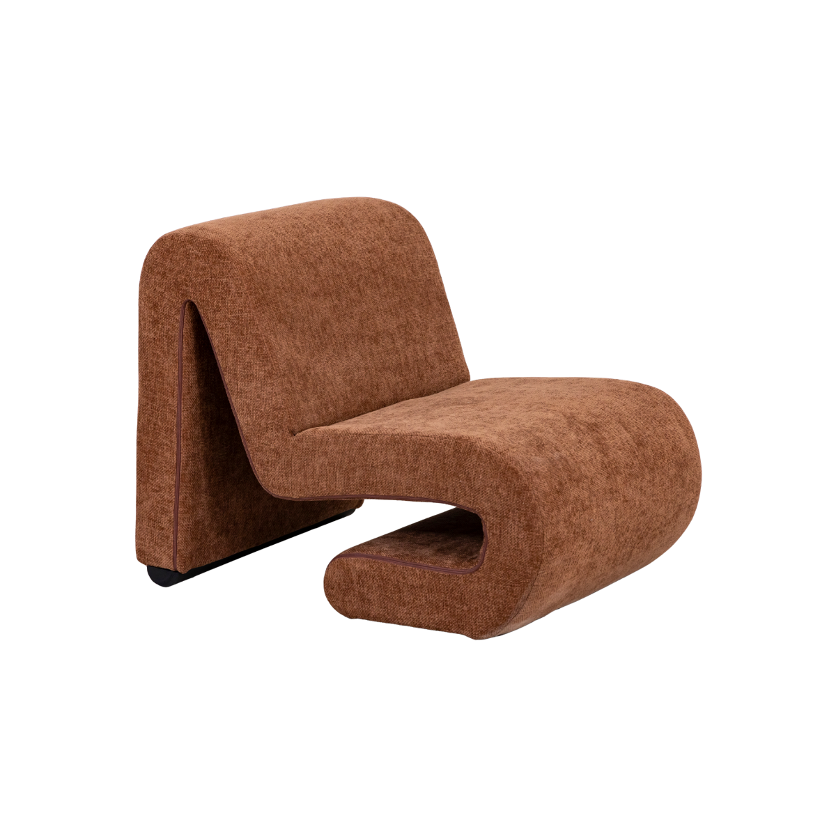 Fauteuil en tissu terracotta Ysera