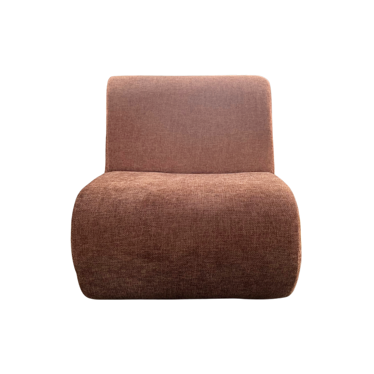 Fauteuil en tissu terracotta Ysera